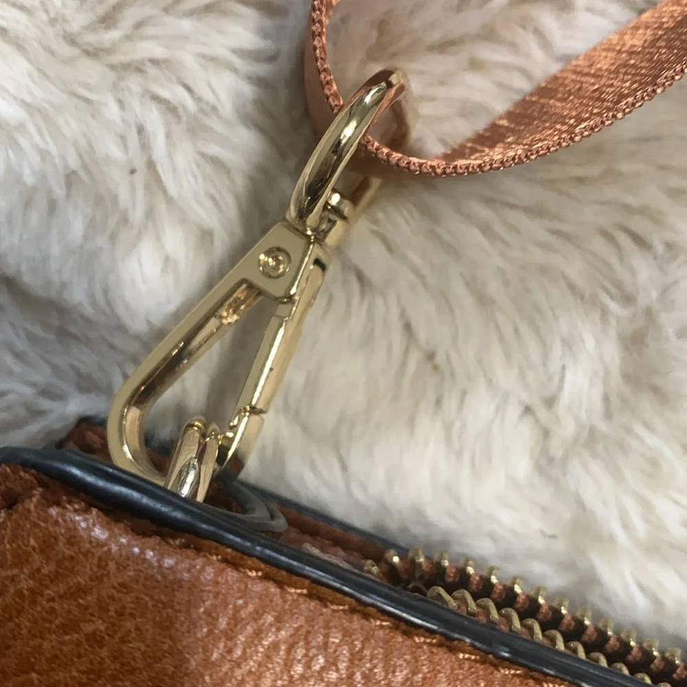 Simply Nicole Brown Leather Crossbody Bag NWOT